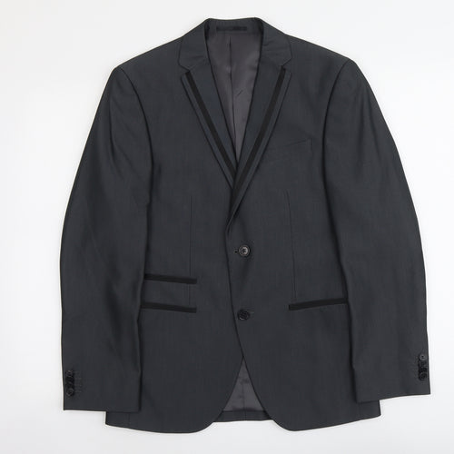 bruno banani Mens Grey Polyester Jacket Suit Jacket Size S Regular
