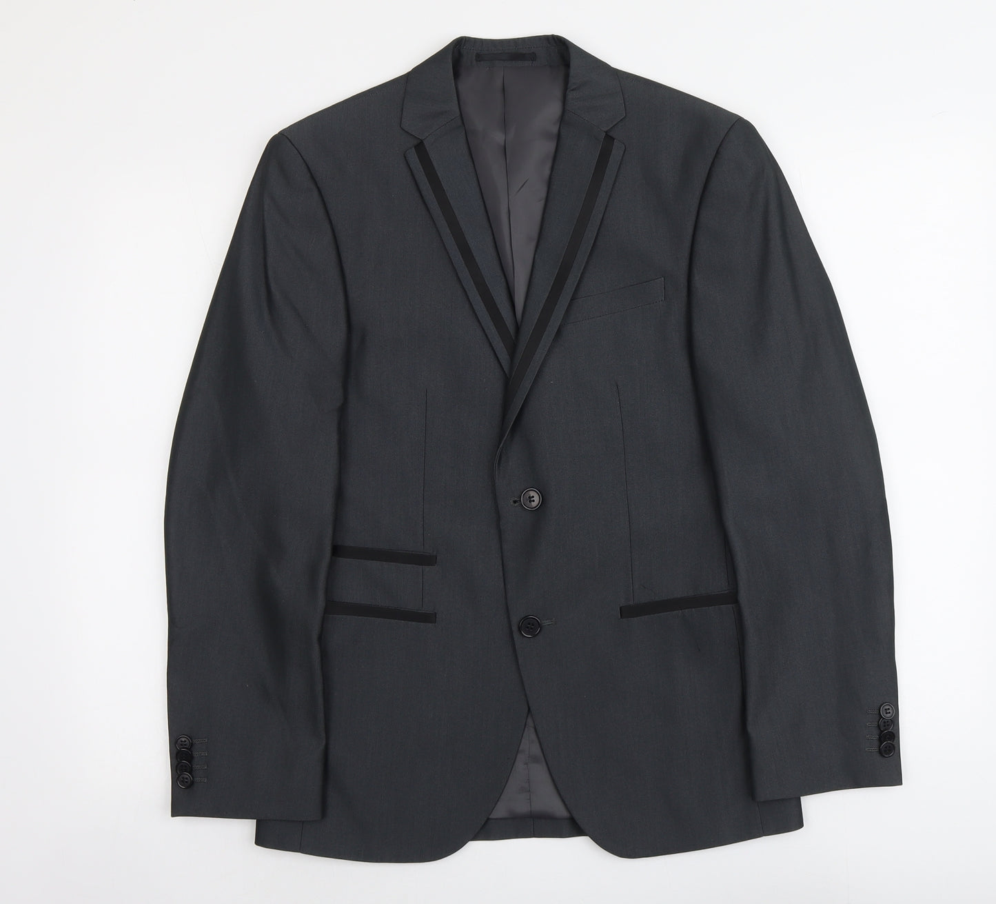 bruno banani Mens Grey Polyester Jacket Suit Jacket Size S Regular