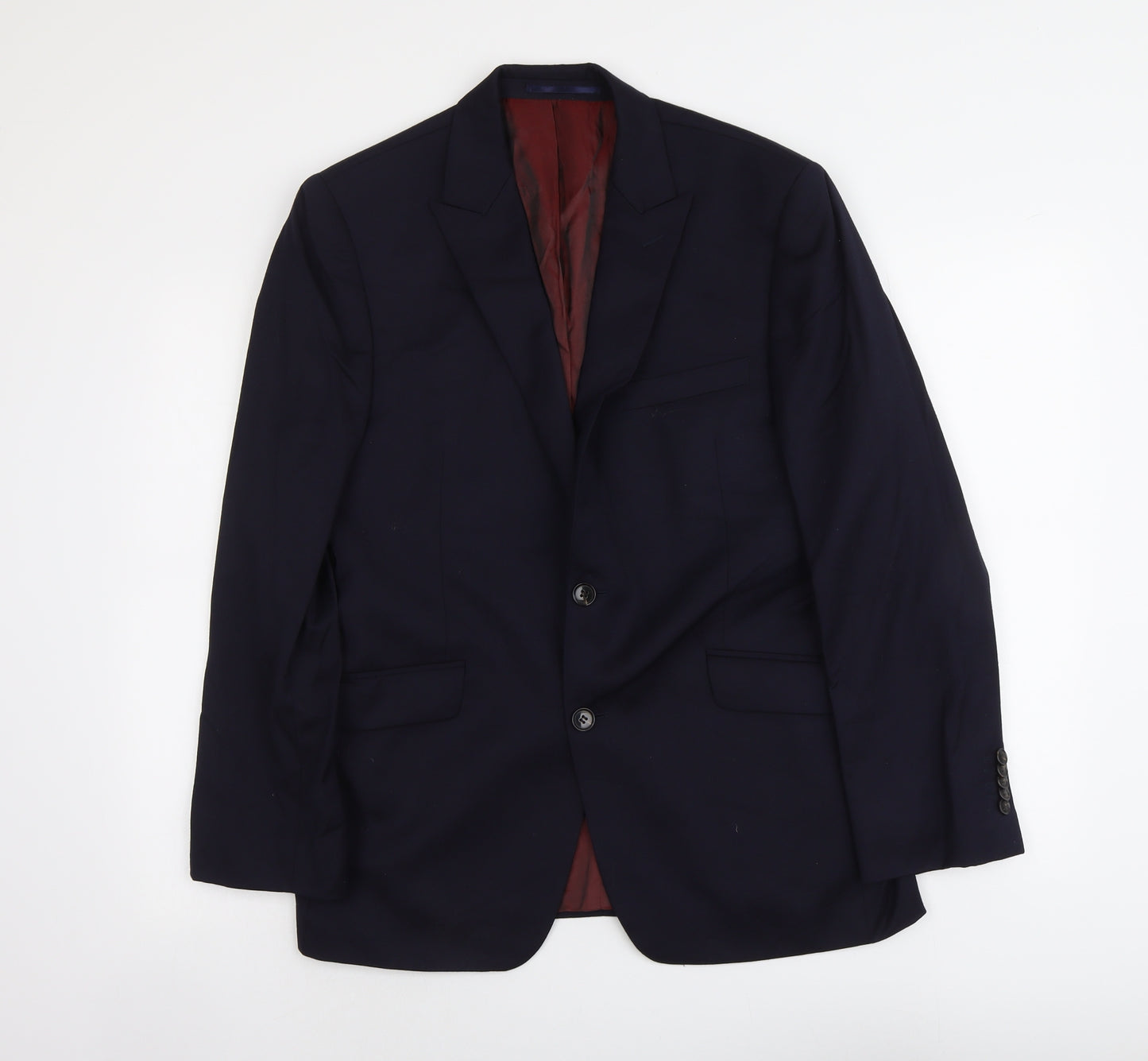 John Lewis Mens Blue Wool Jacket Suit Jacket Size M Regular