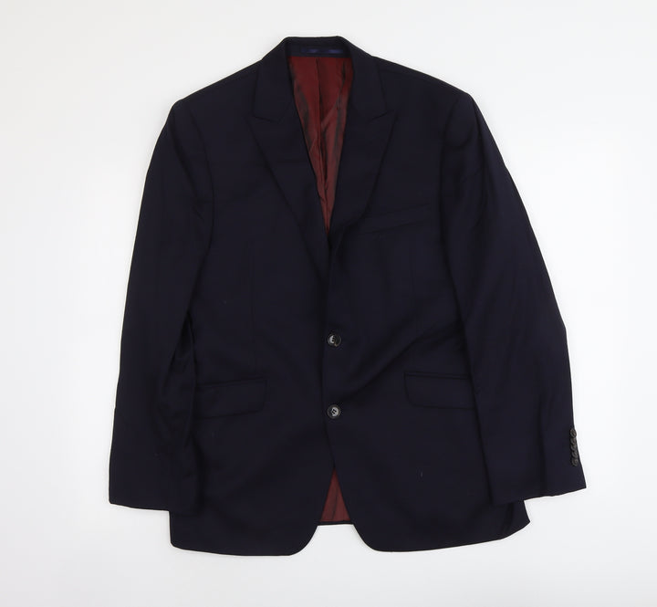 John Lewis Mens Blue Wool Jacket Suit Jacket Size M Regular