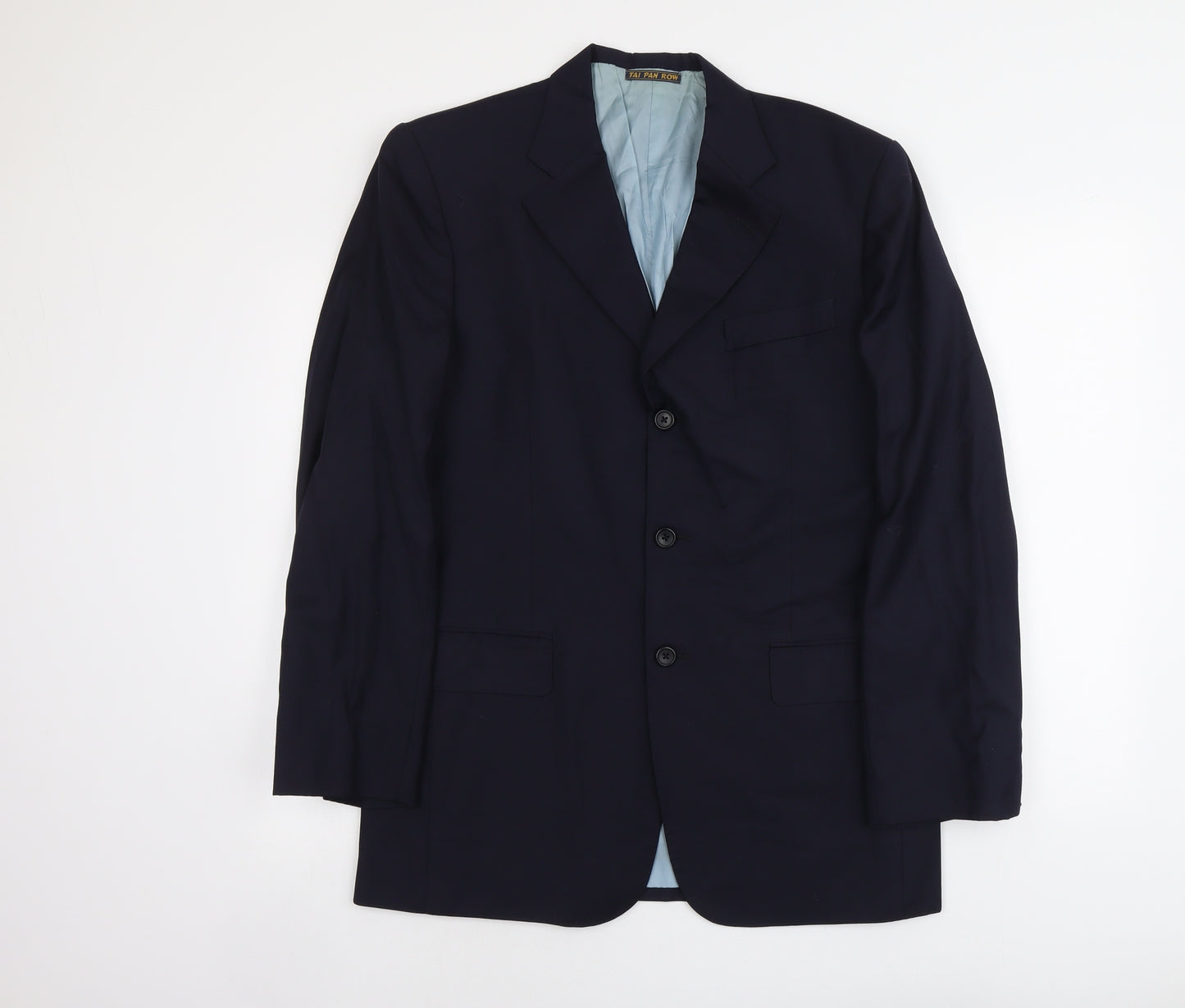 Tai Pan Row Mens Blue Polyester Jacket Suit Jacket Size L Regular