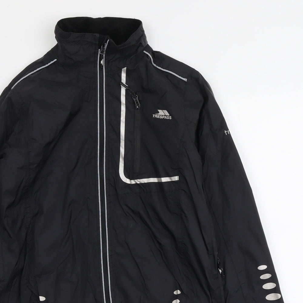 Trespass Mens Black Windbreaker Jacket Size 2XS Zip
