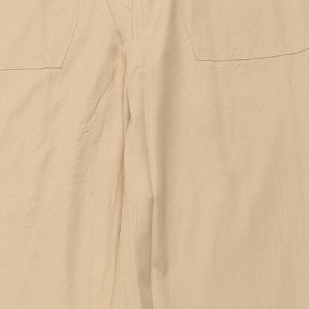 Bonita Womens Beige Viscose Cropped Trousers Size 18 L29 in Regular Button