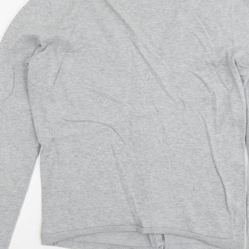 HEMA Womens Grey V-Neck Cotton Cardigan Jumper Size M