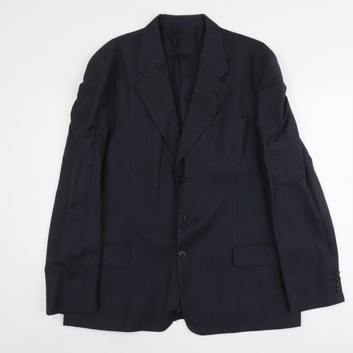 Blazer Mens Blue Wool Jacket Suit Jacket Size L Regular
