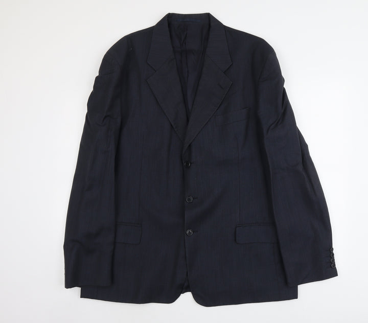 Blazer Mens Blue Wool Jacket Suit Jacket Size L Regular