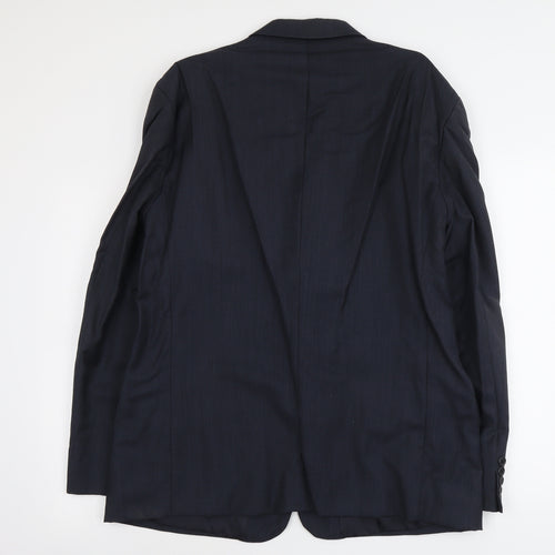 Blazer Mens Blue Wool Jacket Suit Jacket Size L Regular