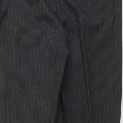 BHS Womens Grey Polyester Dress Pants Trousers Size 12 L29 in Regular Button