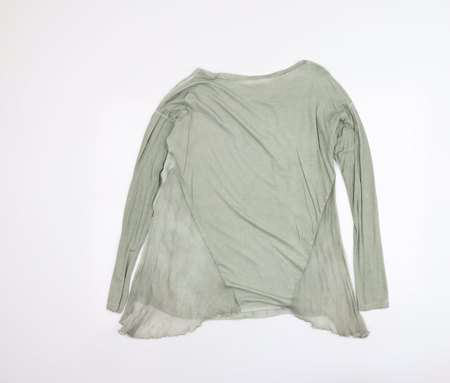Suzy D Womens Green Polyester Basic Blouse Size S Round Neck