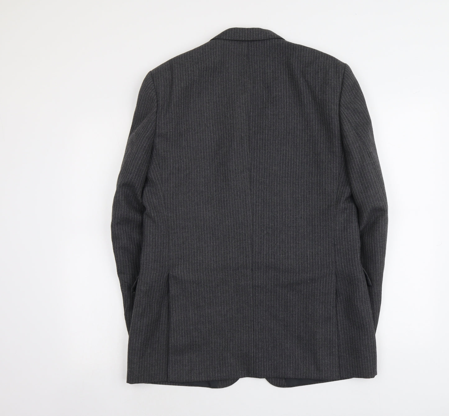 C&A Mens Grey Striped Polyester Jacket Suit Jacket Size M Regular