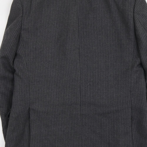C&A Mens Grey Striped Polyester Jacket Suit Jacket Size M Regular