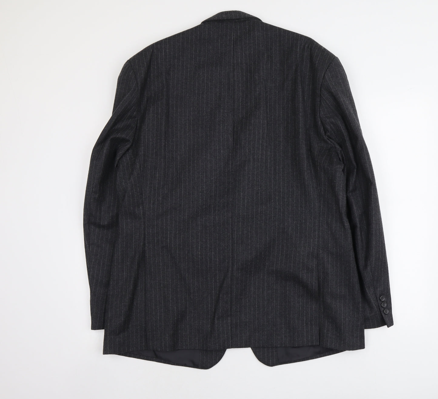 Burton Mens Grey Striped Wool Jacket Suit Jacket Size L Regular