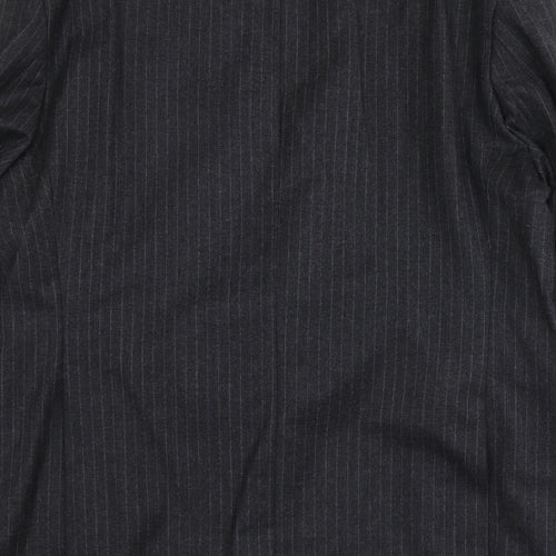 Burton Mens Grey Striped Wool Jacket Suit Jacket Size L Regular
