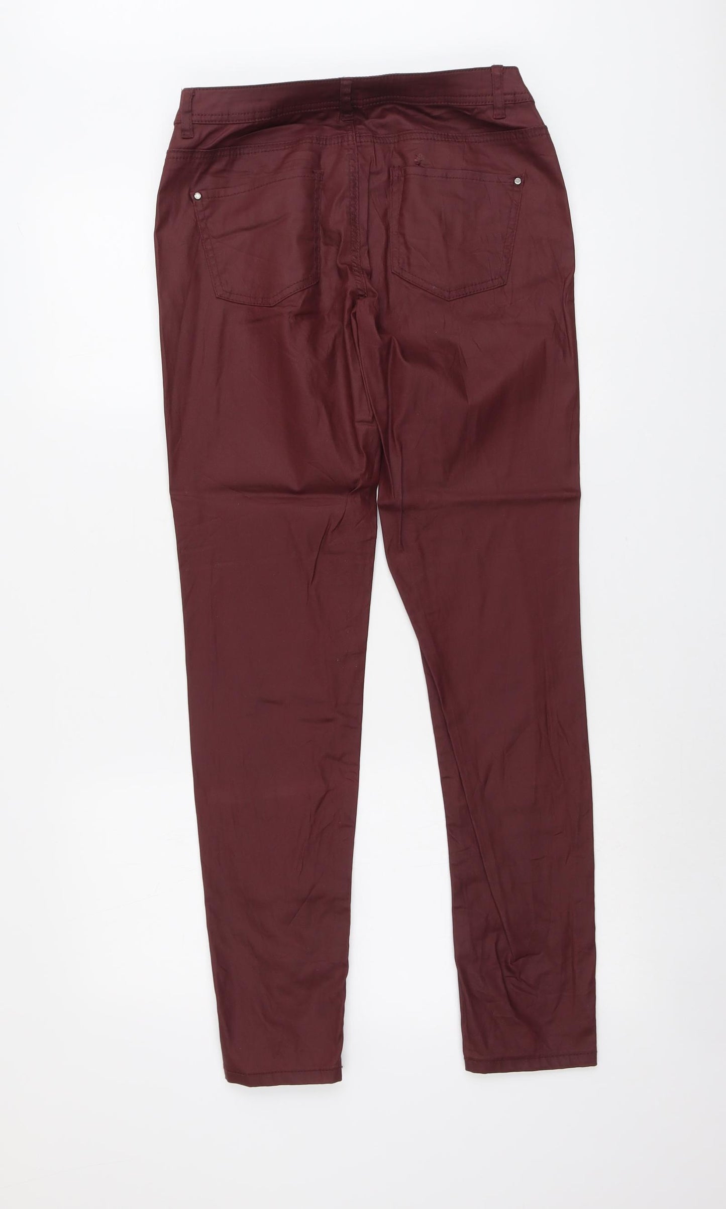 ORSAY Womens Red Cotton Trousers Size 6 L30 in Regular Button