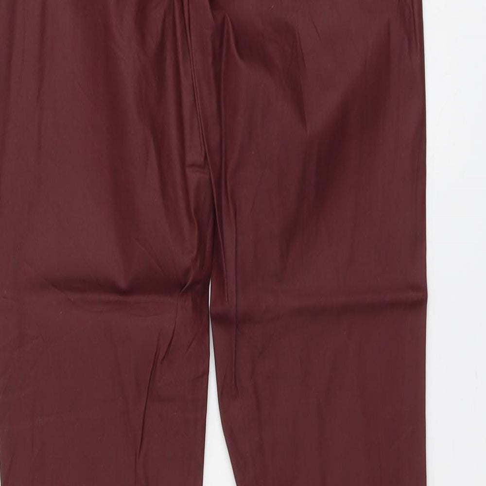 ORSAY Womens Red Cotton Trousers Size 6 L30 in Regular Button