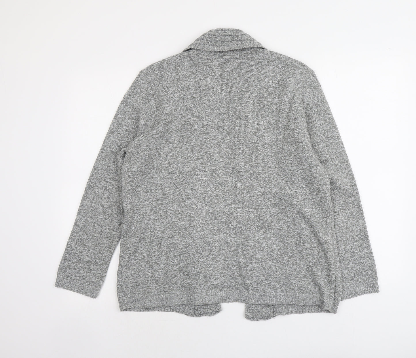 Envy Womens Grey Round Neck Geometric Acrylic Cardigan Jumper Size M - Twin Set