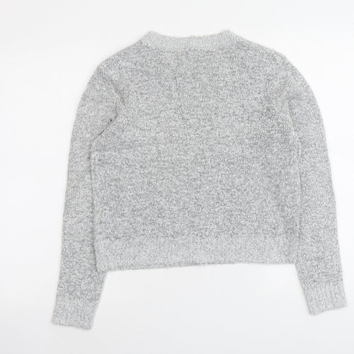H&M Womens Grey Round Neck Acrylic Pullover Jumper Size M