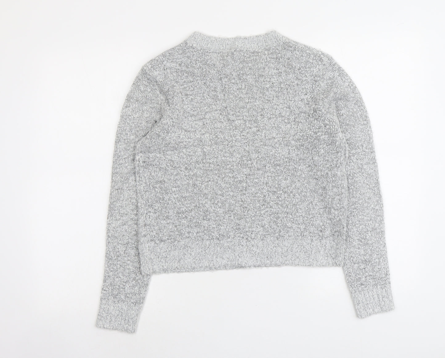 H&M Womens Grey Round Neck Acrylic Pullover Jumper Size M