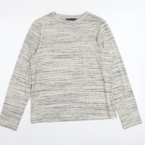 Marks and Spencer Womens Beige Round Neck Polyester Pullover Jumper Size 12