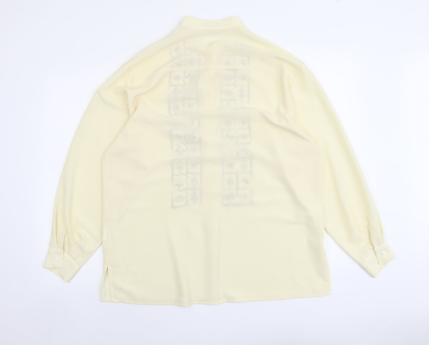 Windsmor Womens Ivory Geometric Polyester Basic Button-Up Size 16 V-Neck