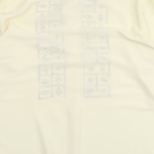 Windsmor Womens Ivory Geometric Polyester Basic Button-Up Size 16 V-Neck