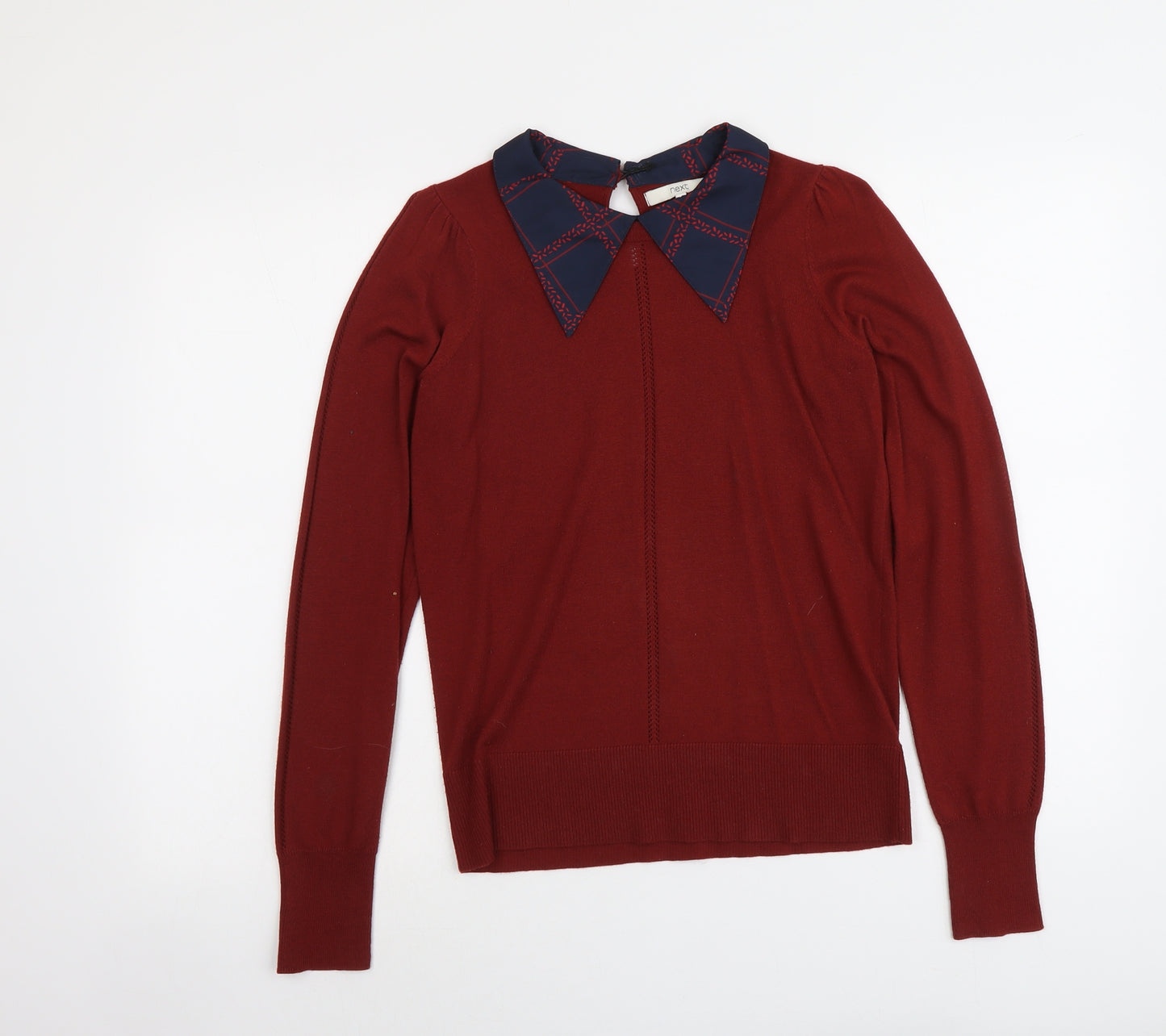 NEXT Womens Red Collared Polyester Pullover Jumper Size 6