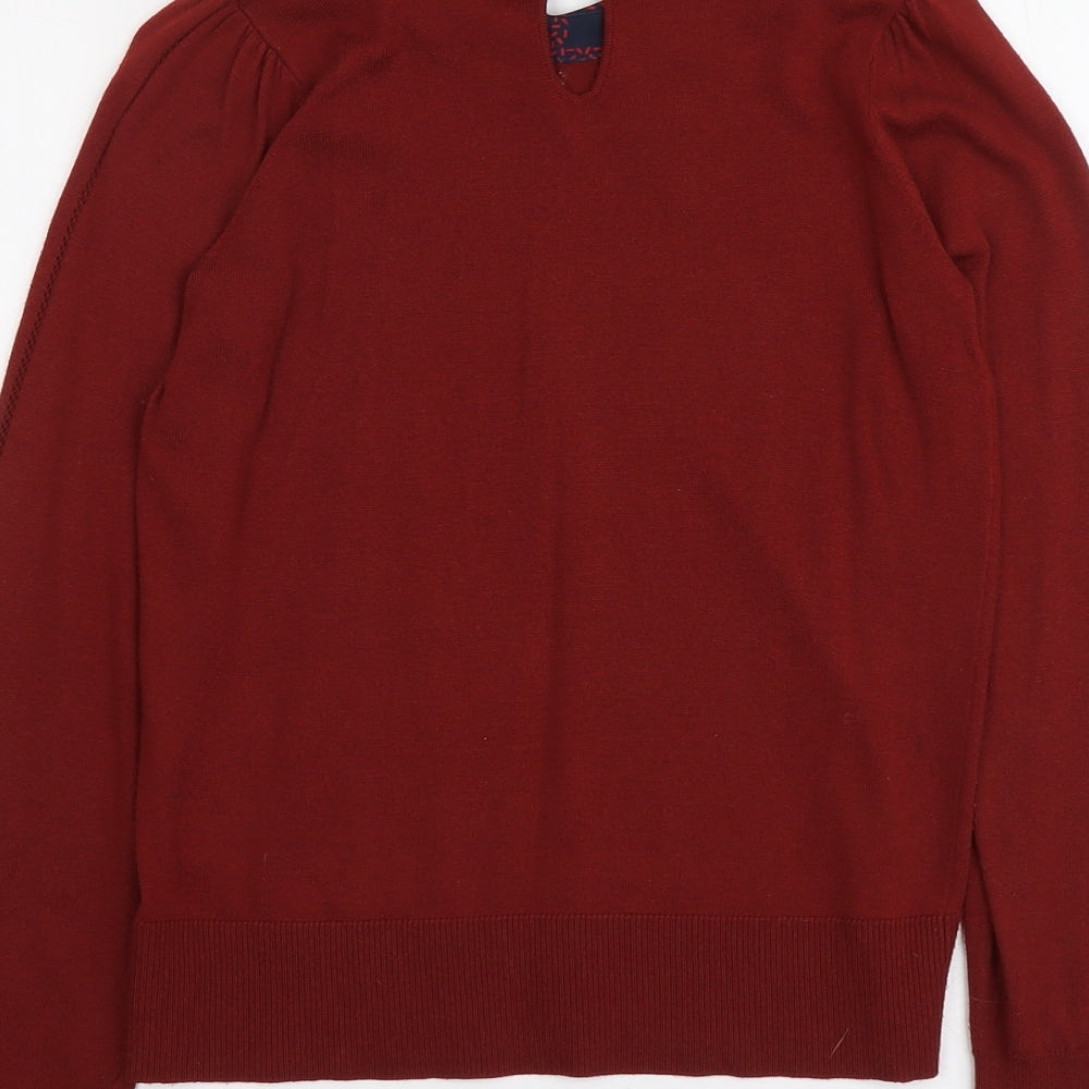 NEXT Womens Red Collared Polyester Pullover Jumper Size 6