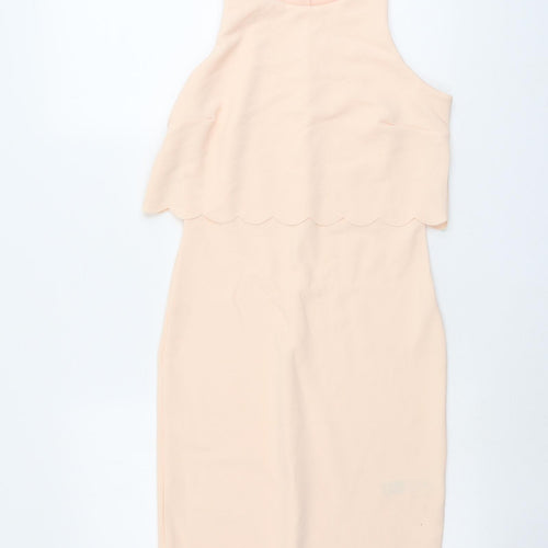 New Look Womens Pink Polyester A-Line Size 8 Round Neck Pullover