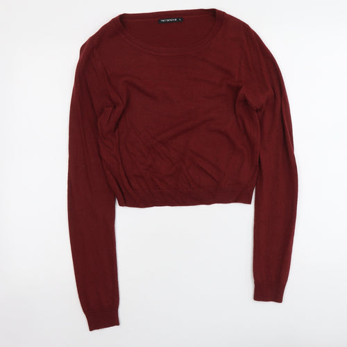 Terranova Womens Red Scoop Neck Acrylic Pullover Jumper Size L