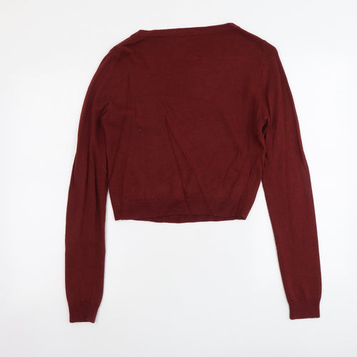Terranova Womens Red Scoop Neck Acrylic Pullover Jumper Size L
