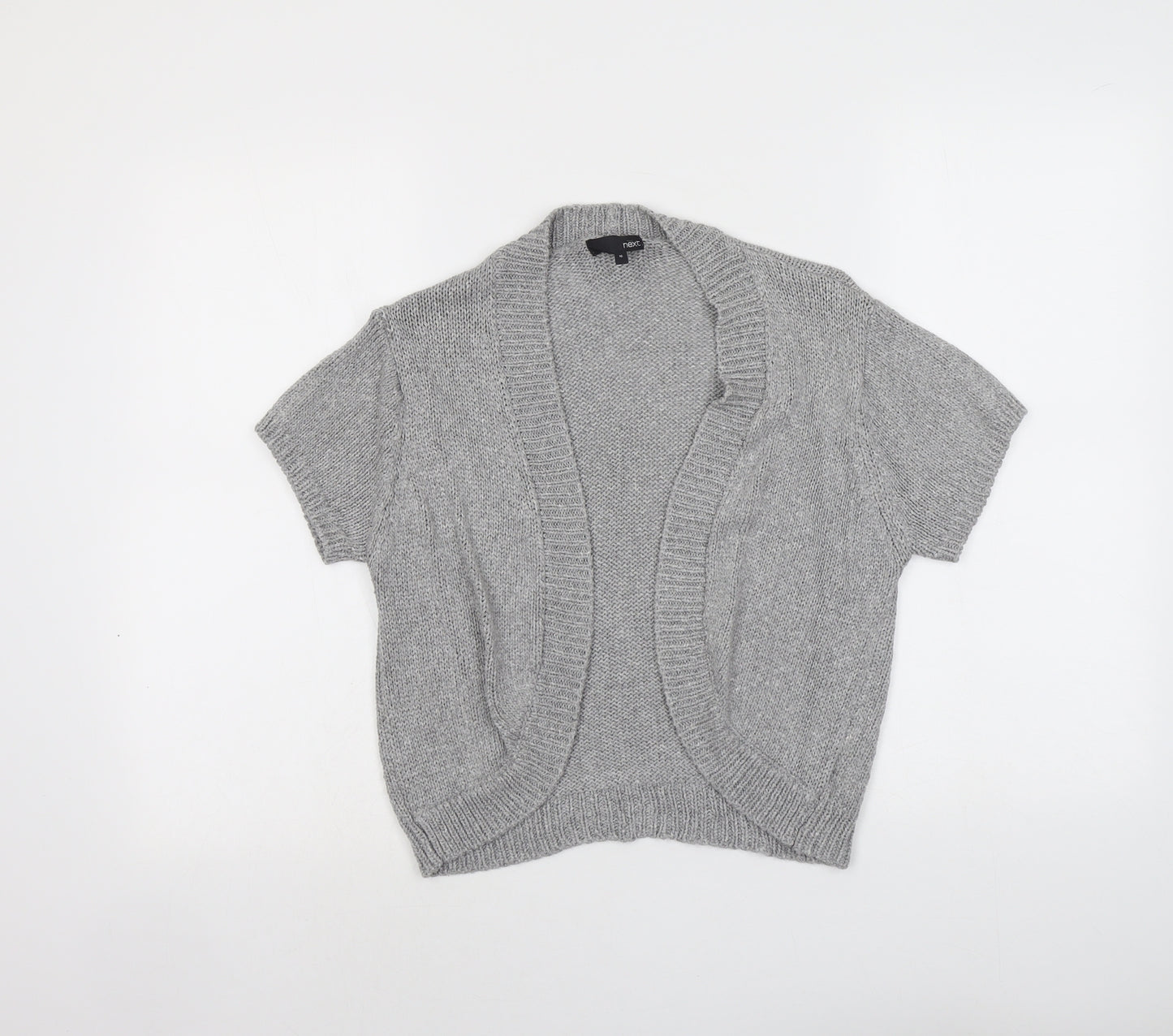 NEXT Womens Grey V-Neck Acrylic Cardigan Jumper Size 16