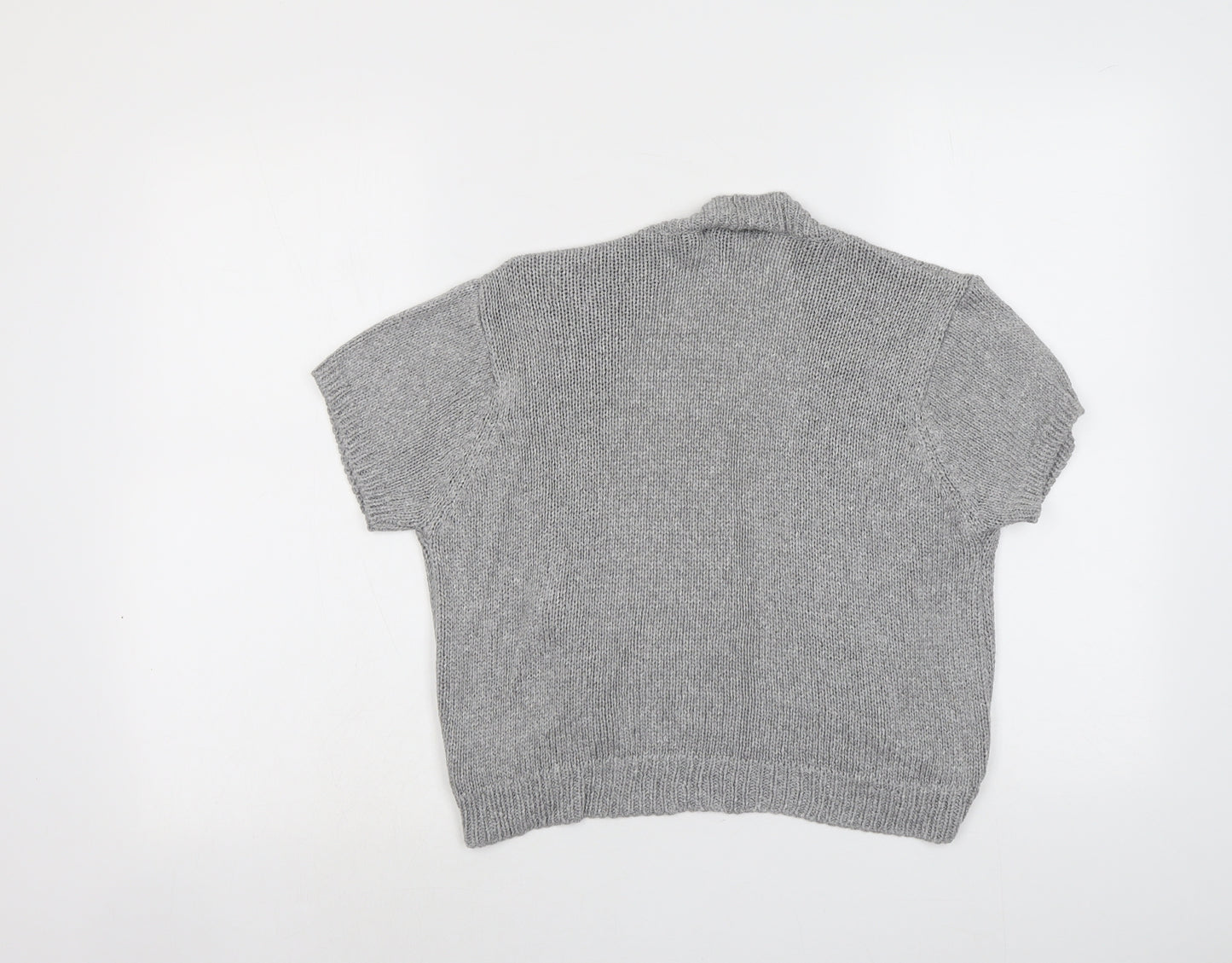 NEXT Womens Grey V-Neck Acrylic Cardigan Jumper Size 16