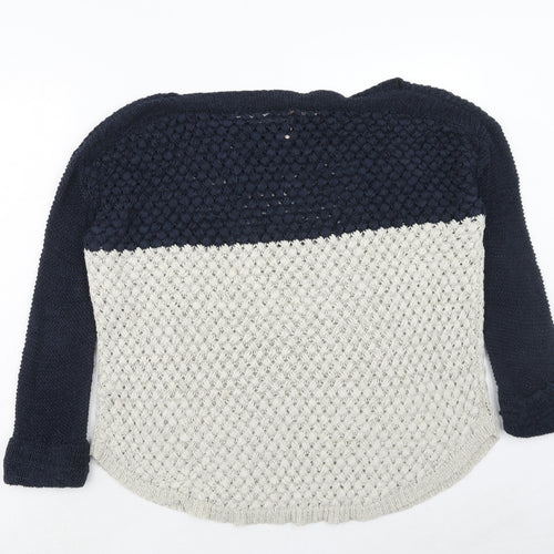 Sweewe Womens Blue Boat Neck Acrylic Pullover Jumper Size M