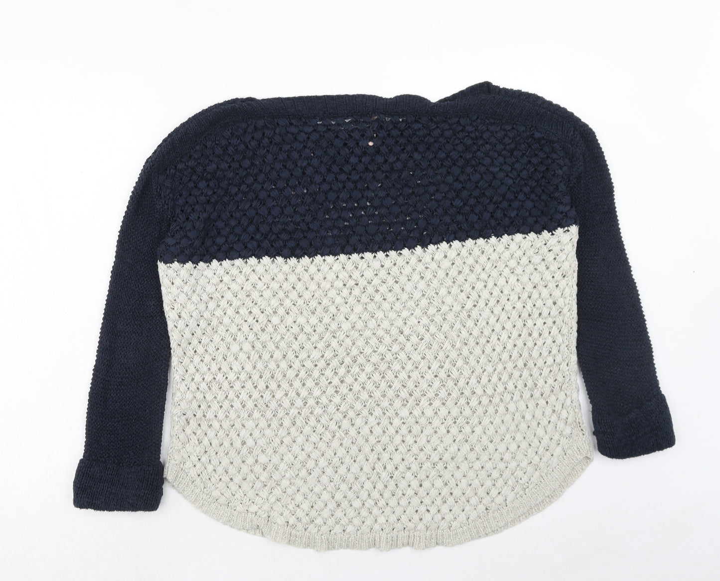 Sweewe Womens Blue Boat Neck Acrylic Pullover Jumper Size M