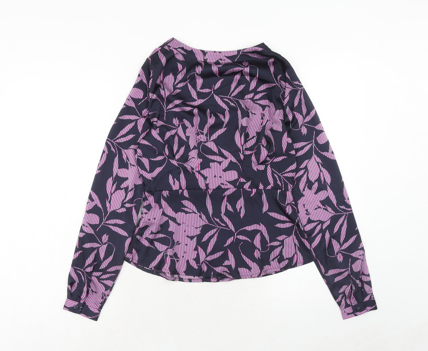 VERO MODA Womens Purple Geometric Polyester Basic Button-Up Size XS V-Neck