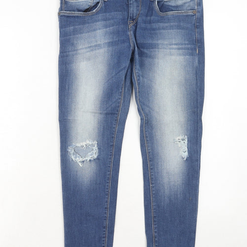 Moda Rapido Womens Blue Cotton Skinny Jeans Size 30 Regular Zip