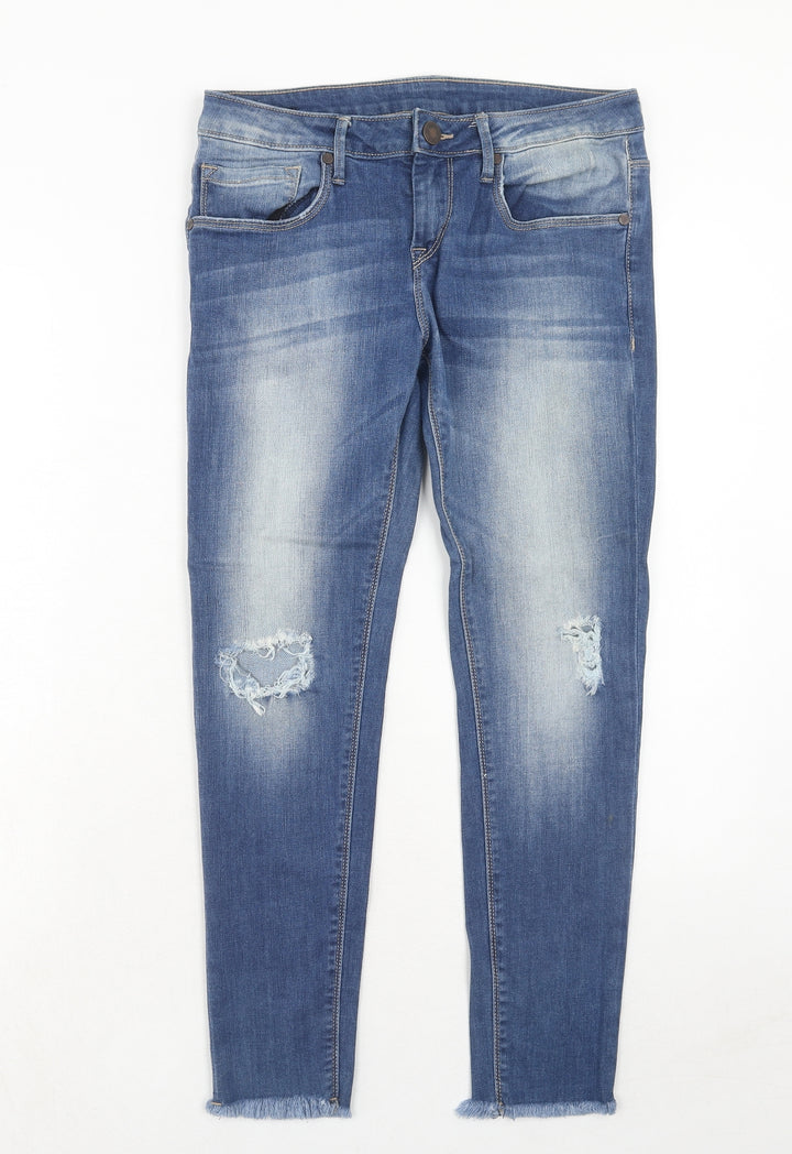 Moda Rapido Womens Blue Cotton Skinny Jeans Size 30 Regular Zip