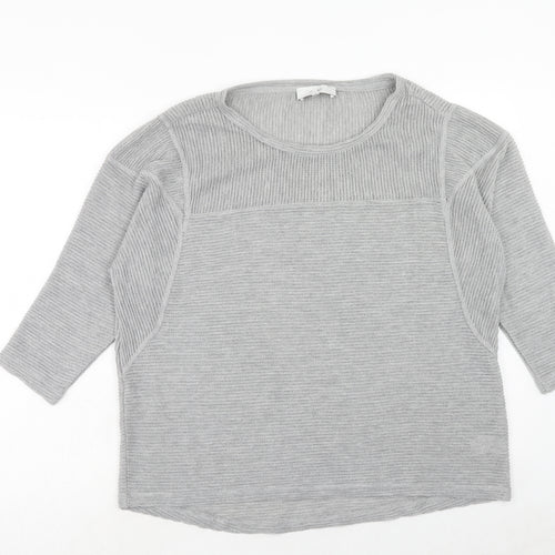 NEXT Womens Grey Round Neck Polyester Pullover Jumper Size 16