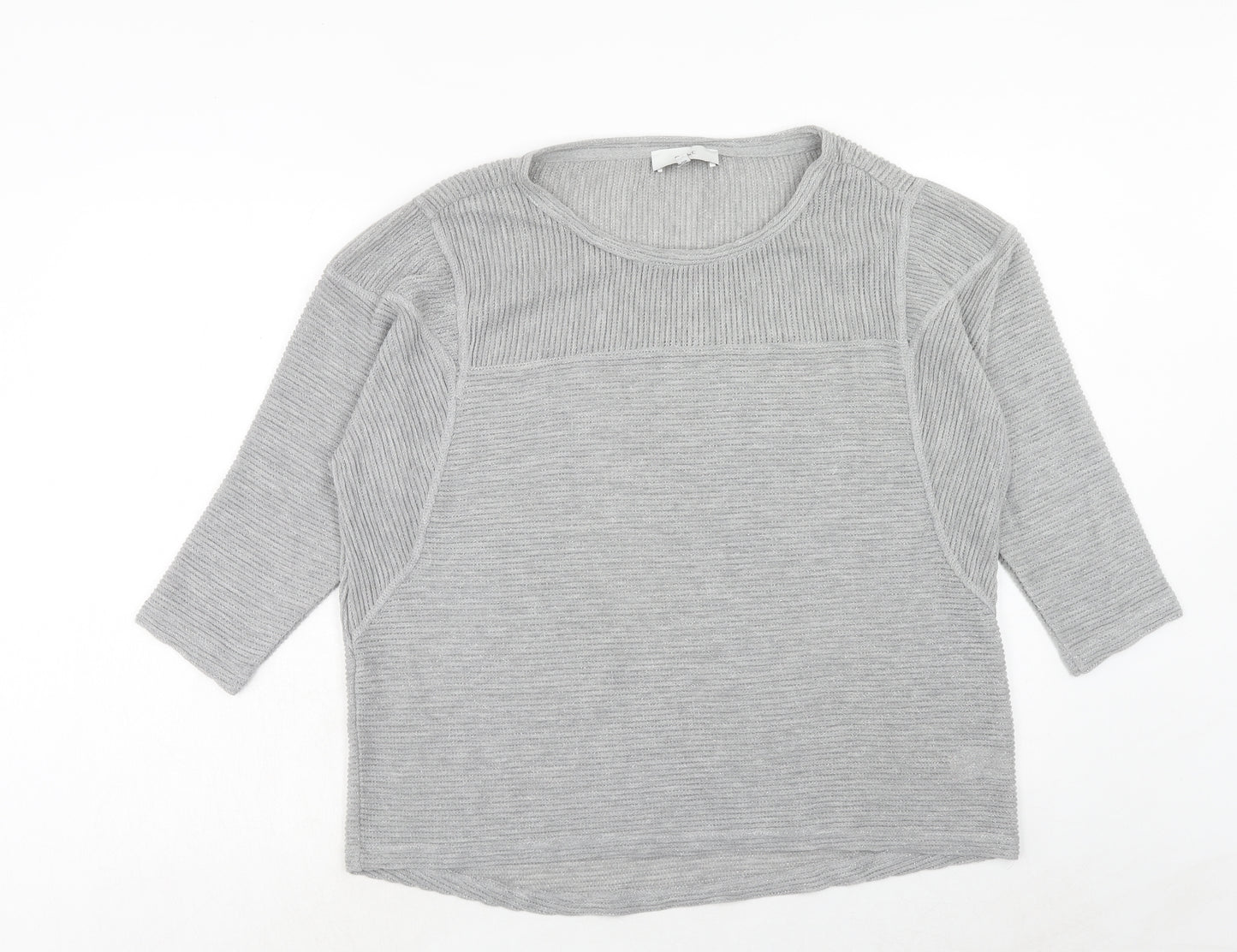 NEXT Womens Grey Round Neck Polyester Pullover Jumper Size 16