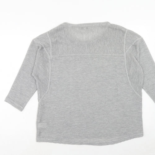 NEXT Womens Grey Round Neck Polyester Pullover Jumper Size 16