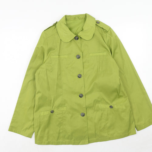Being Casual Womens Green Jacket Size 14 Button