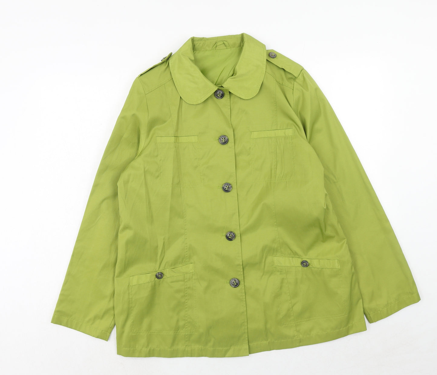 Being Casual Womens Green Jacket Size 14 Button