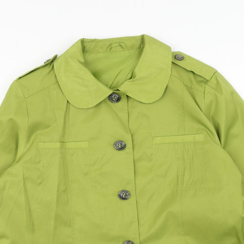 Being Casual Womens Green Jacket Size 14 Button