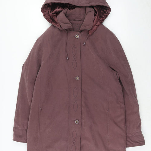 Bonmarché Womens Purple Pea Coat Coat Size S Zip