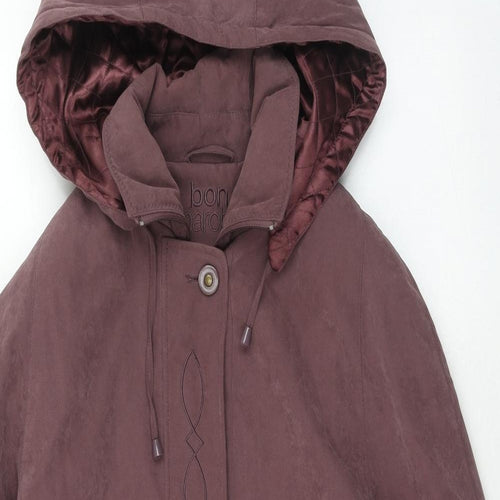 Bonmarché Womens Purple Pea Coat Coat Size S Zip