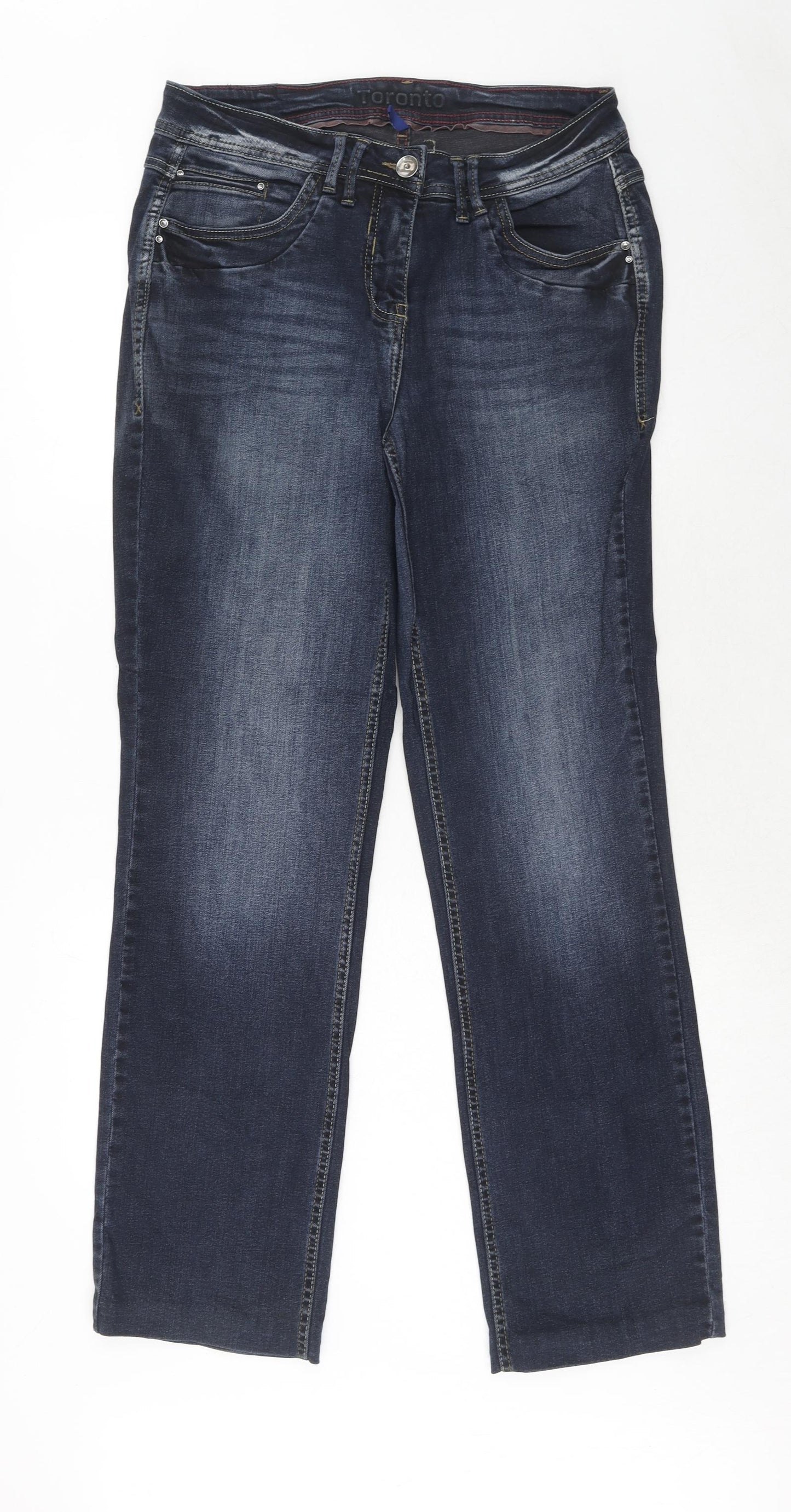 Cecil Mens Blue Cotton Straight Jeans Size 30 in Regular Zip