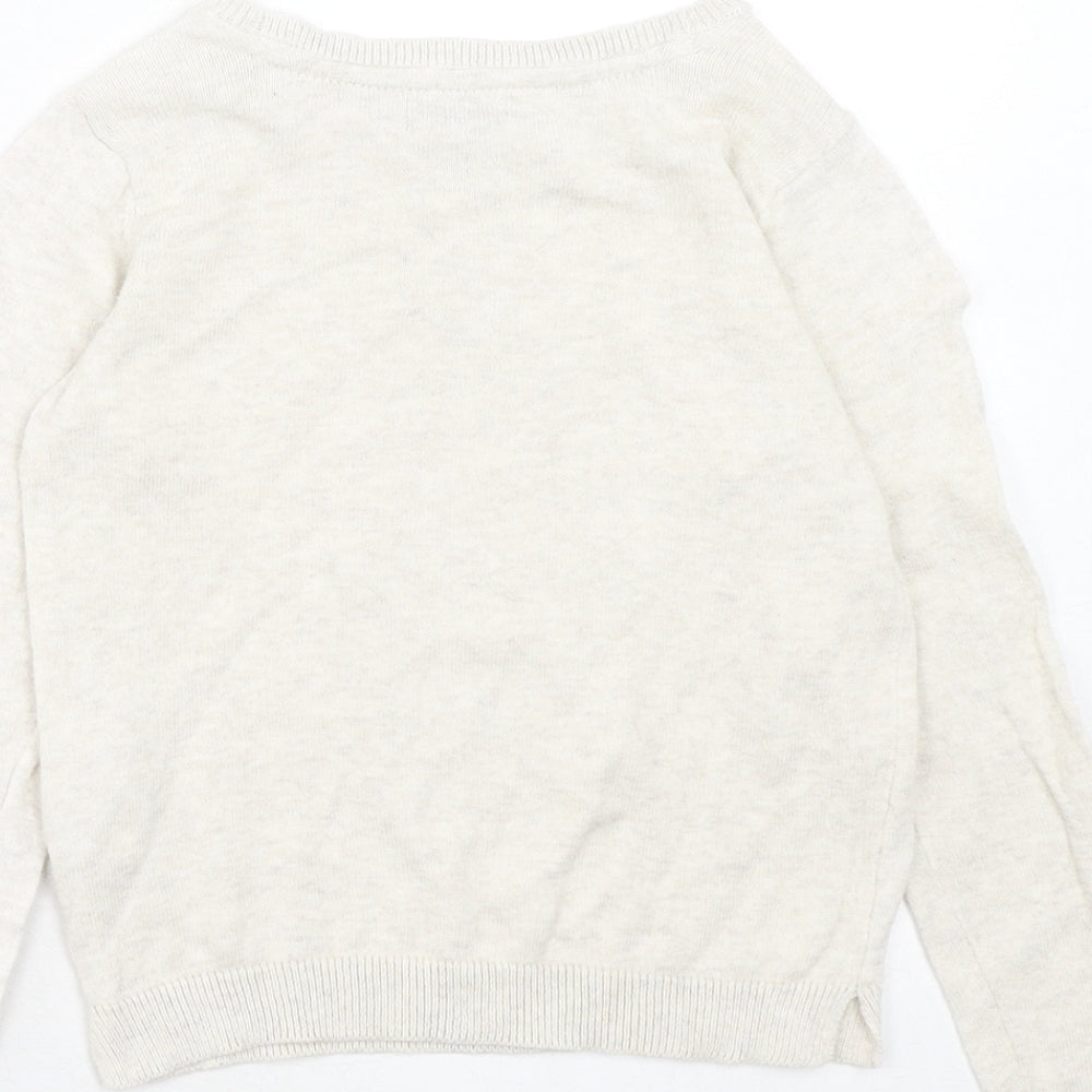 Kiabi Girls Ivory Boat Neck Cotton Pullover Jumper Size 6 Years Pullover - Balloons