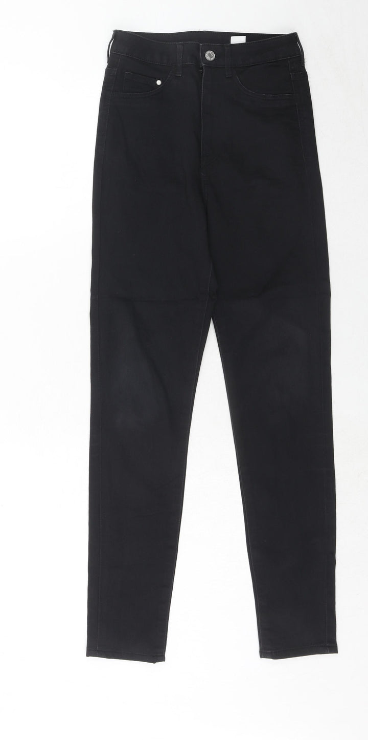 H&M Womens Black Cotton Skinny Jeans Size 25 in L30 in Regular Zip