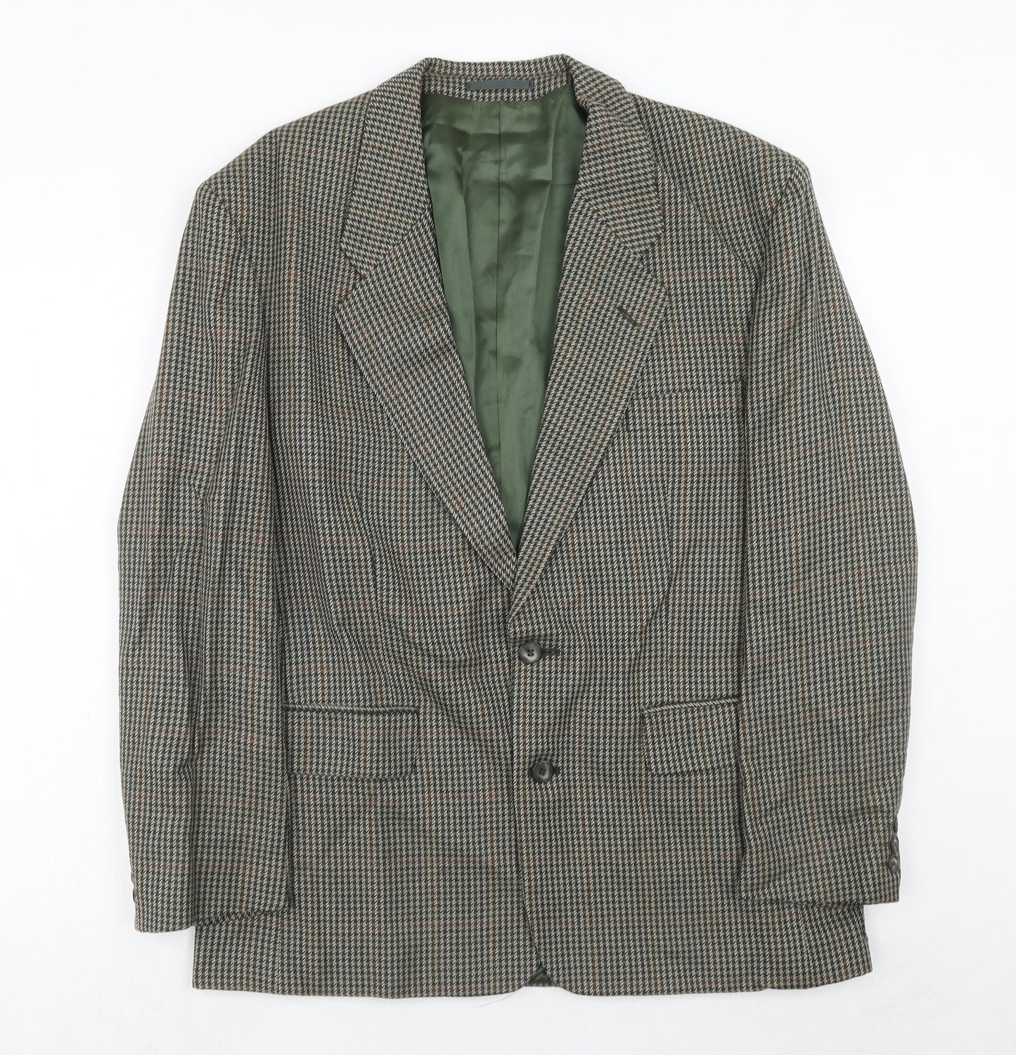 Burton Mens Grey Geometric Wool Jacket Suit Jacket Size 42 Regular