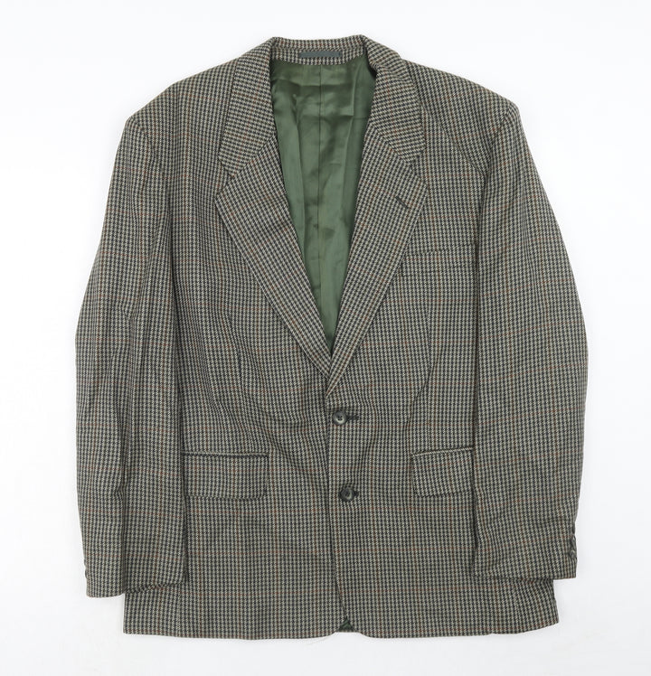 Burton Mens Grey Geometric Wool Jacket Suit Jacket Size 42 Regular
